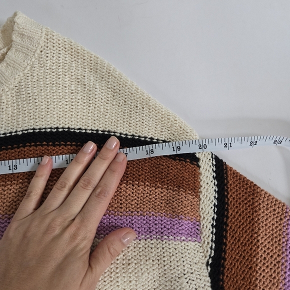 Billabong seeing double retro colors striped crew neck sweater sz Large - Picture 4 of 7